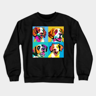 Brittany Pop Art - Dog Lover Gifts Crewneck Sweatshirt